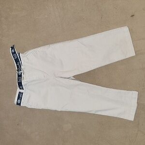 Baby Ralph Lauren grey pants with navy & white "Polo" belt. Size 24 months